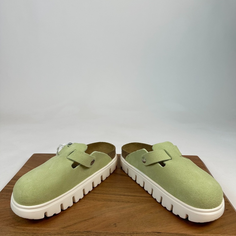New NWT Womens Birkenstock Papillio Chunk7 Boston Green Suede Clogs Size 37 US 6 - Picture 5 of 8